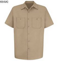 Khaki Beige Men's Short Sleeve Uniform Shirt